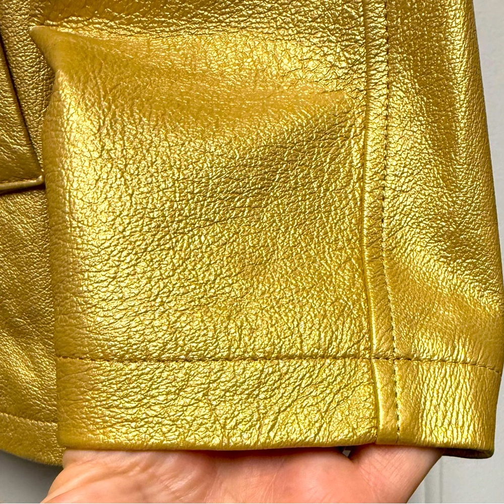 Tandy Leather / Santa Fe Leather Women's Gold double breasted Jacket, sz 8 - Picture 5 of 13
